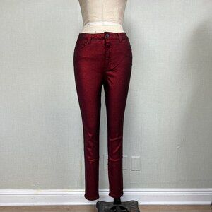 NWT 2000s Metallic Red Modcloth Skinny Jeans Size 6